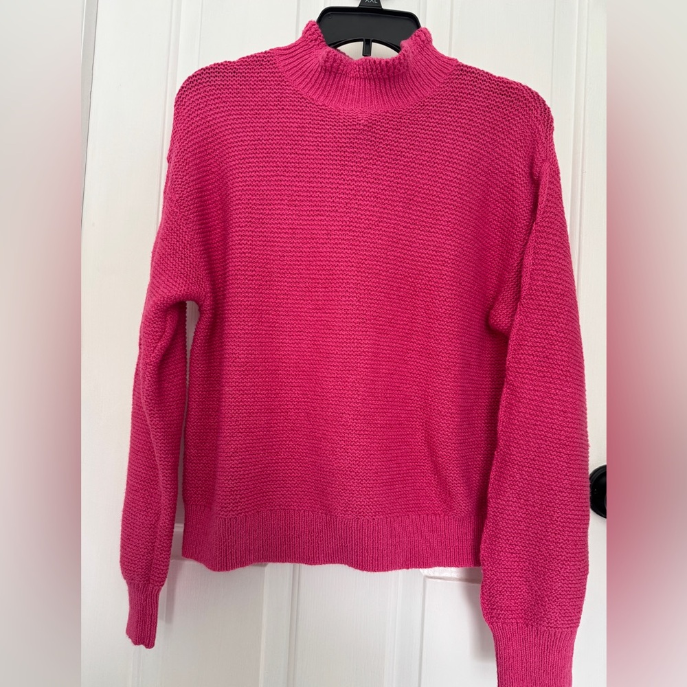 J. Crew Vibrant Pink Turtleneck Sweater
